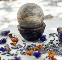 Load image into Gallery viewer, Blue Flashy Moonstone Crystal Sphere Medium